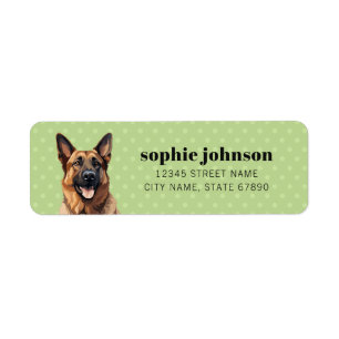 German Shepherd Return Address Label