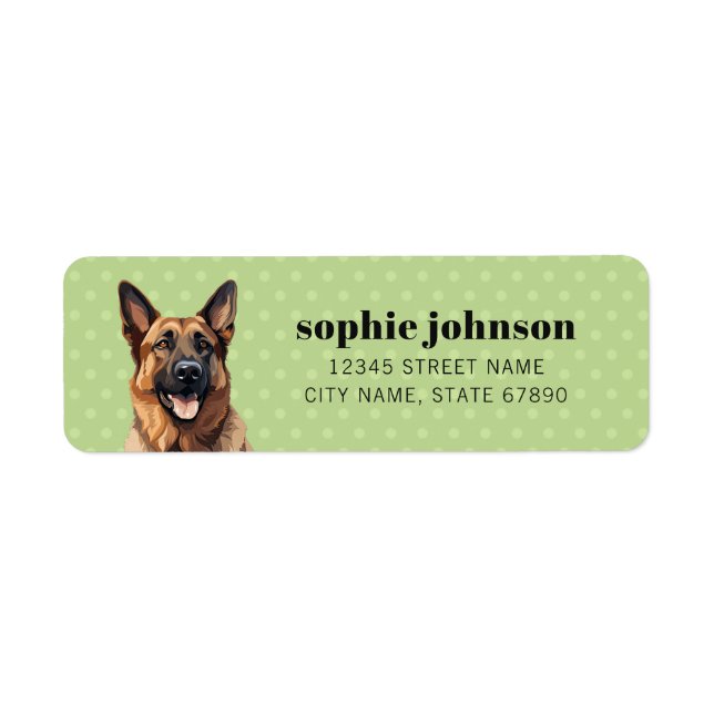 German Shepherd Return Address Label (Front)