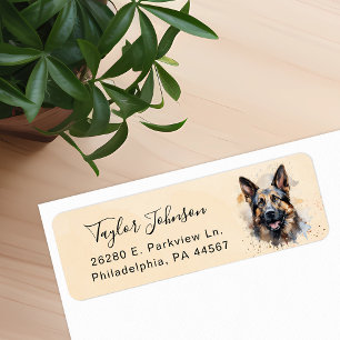 German Shepherd Return Address Label
