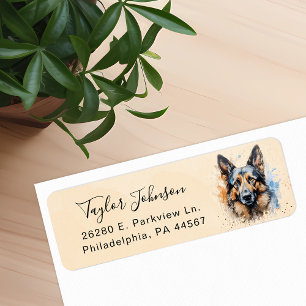 German Shepherd Return Address Label