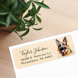 German Shepherd Return Address Label