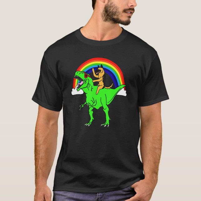 German Shepherd Rex Dinosaur Dog T-Shirt (Front)