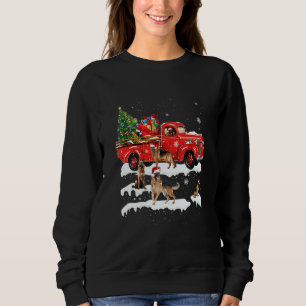 German Shepherd Riding Red Truck Xmas Merry Christ Sweatshirt
