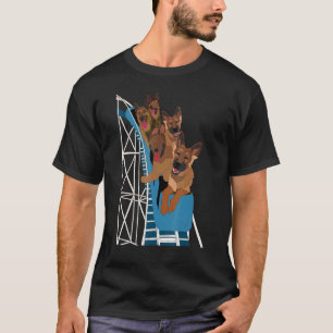 German Shepherd   Roller Coaster Dog T-Shirt