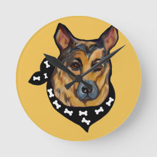 GERMAN SHEPHERD ROUND CLOCK