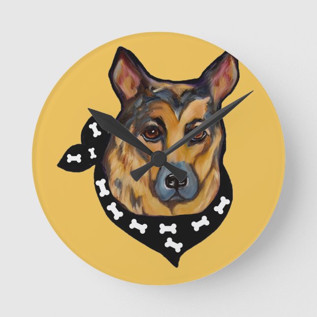 GERMAN SHEPHERD ROUND CLOCK (Front)
