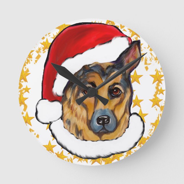 GERMAN SHEPHERD ROUND CLOCK (Front)