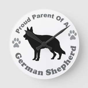 German Shepherd Round Clock