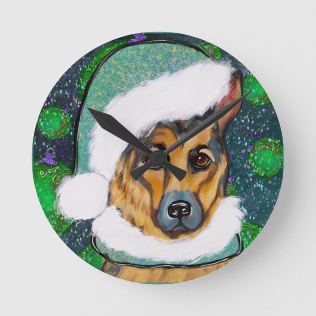GERMAN SHEPHERD   ROUND CLOCK (Front)