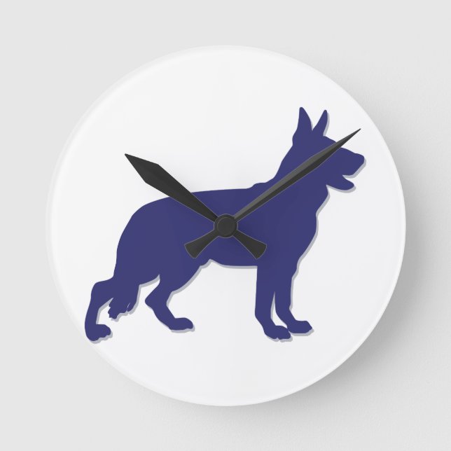 German Shepherd Round Clock (Front)