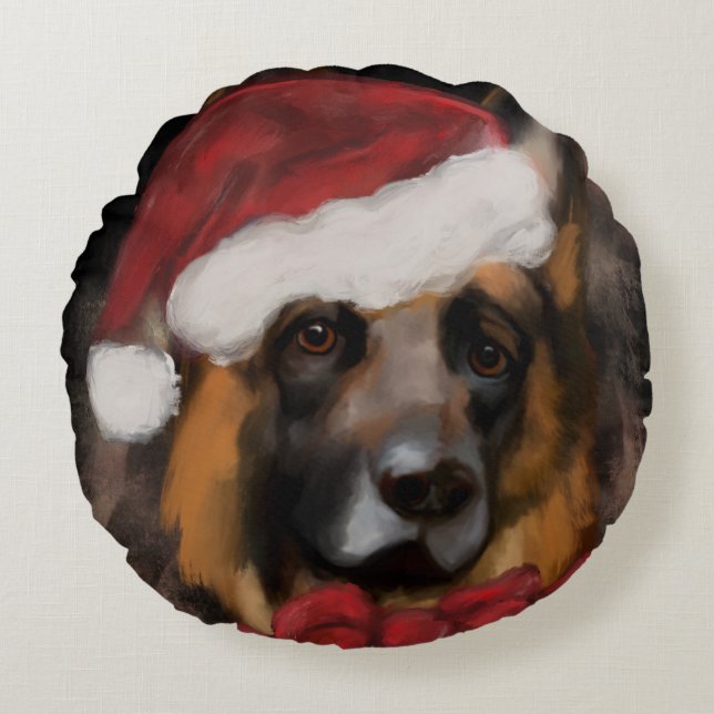 GERMAN SHEPHERD  ROUND CUSHION (Front)