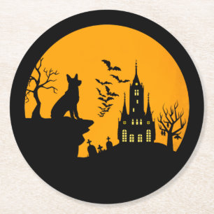 German Shepherd Round Paper Coaster