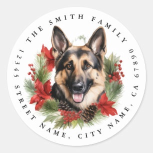 German Shepherd Round Stickers