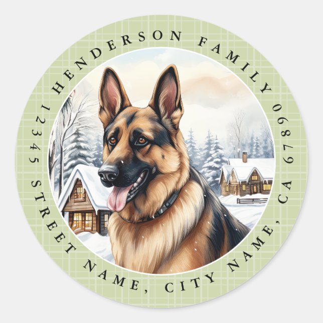 German Shepherd Round Stickers (Front)