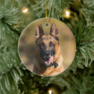 German Shepherd Running Ceramic Ornament