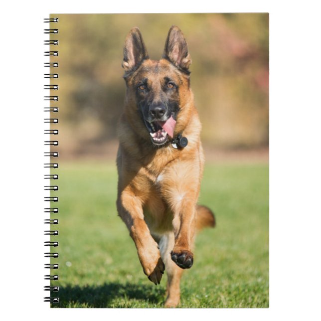 German Shepherd Running Notebook (Front)