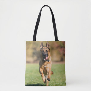 German Shepherd Running Tote Bag