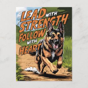 German Shepherd Running With Heart Postcard