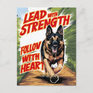 German Shepherd Running With Strength and Heart Postcard