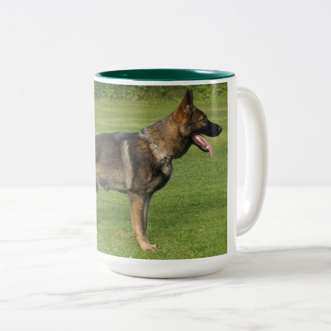 German Shepherd Sable Full Two-Tone Coffee Mug (Front Right)