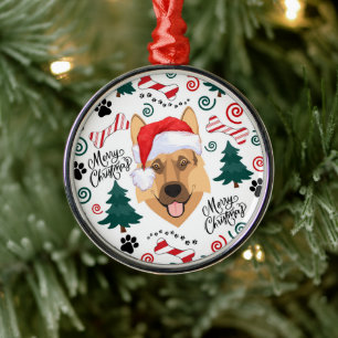German Shepherd Santa Christmas Ornament Keepsake