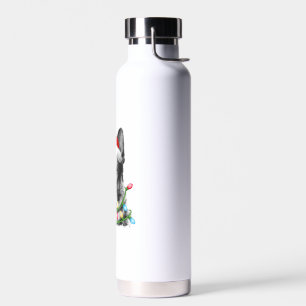German Shepherd Santa Christmas Tree Lights Xmas B Water Bottle