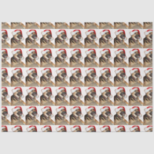German Shepherd Santa Claus Tissue Paper