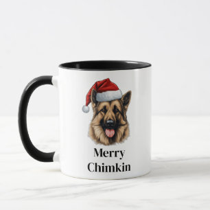 German Shepherd Santa Hat Christmas Mug
