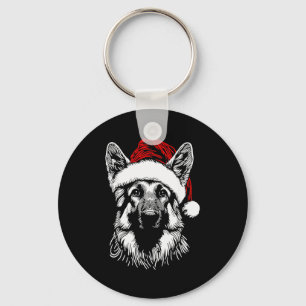 German Shepherd Santa Hat Christmas Xmas Pajama Wo Key Ring