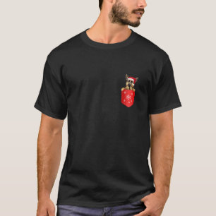 German Shepherd Santa In Pocket Christmas Tree Xma T-Shirt