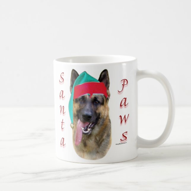 German Shepherd Santa Paws Coffee Mug (Right)