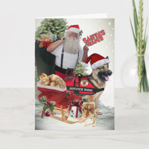 GERMAN SHEPHERD SANTA'S SERVICE DOG CARDS
