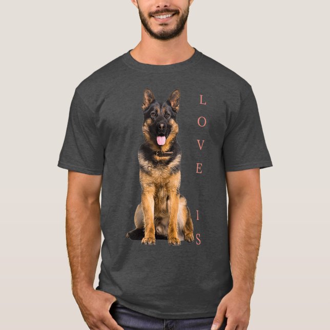German Shepherd  Shepard Dog Mom Dad Love Pet T-Shirt (Front)