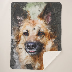 German Shepherd Sherpa Blanket