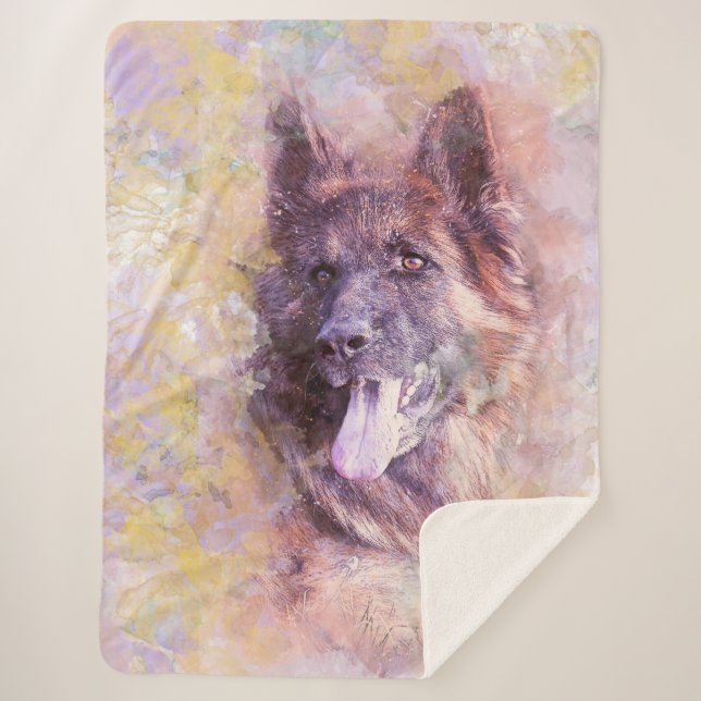 German Shepherd Sherpa Blanket (Front)