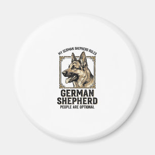 German Shepherd Shirt for Dog Lovers Vintage Engra Magnet