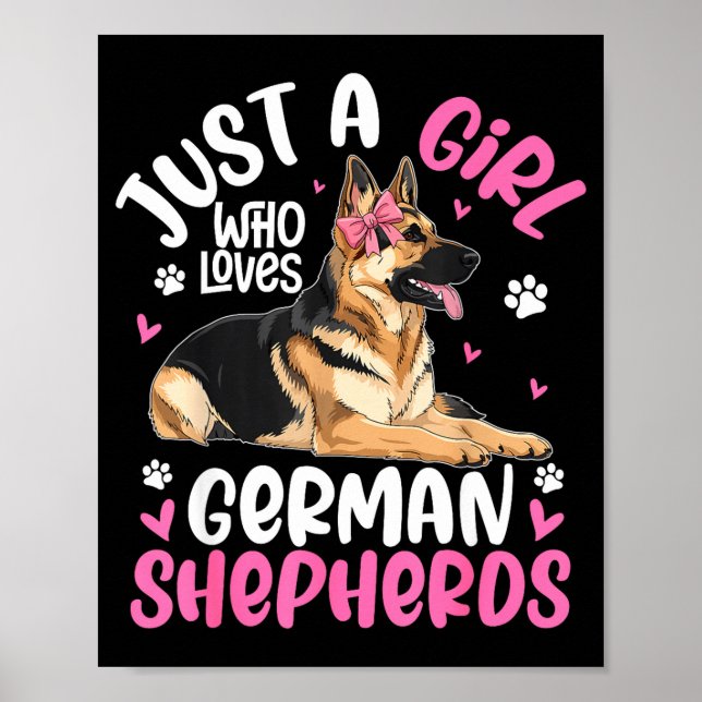 German Shepherd Shirt For Girls Women German Sheph Poster (Front)