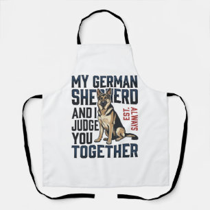 German Shepherd Shirt Funny Dog Lover Vintage Engr Apron