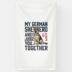German Shepherd Shirt Funny Dog Lover Vintage Engr Banner