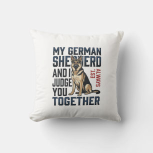 German Shepherd Shirt Funny Dog Lover Vintage Engr Cushion