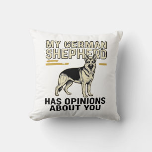 German Shepherd Shirt Funny Vintage Engraving Dog Cushion