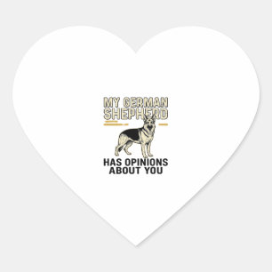 German Shepherd Shirt Funny Vintage Engraving Dog Heart Sticker