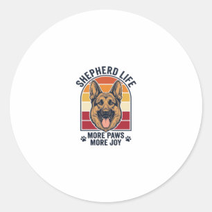 German Shepherd Shirt Retro Engraving Dog Lover Gr Classic Round Sticker