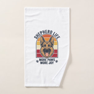 German Shepherd Shirt Retro Engraving Dog Lover Gr Hand Towel