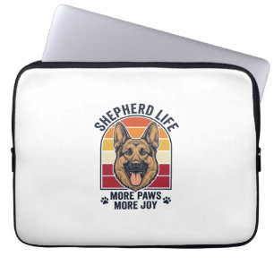 German Shepherd Shirt Retro Engraving Dog Lover Gr Laptop Sleeve