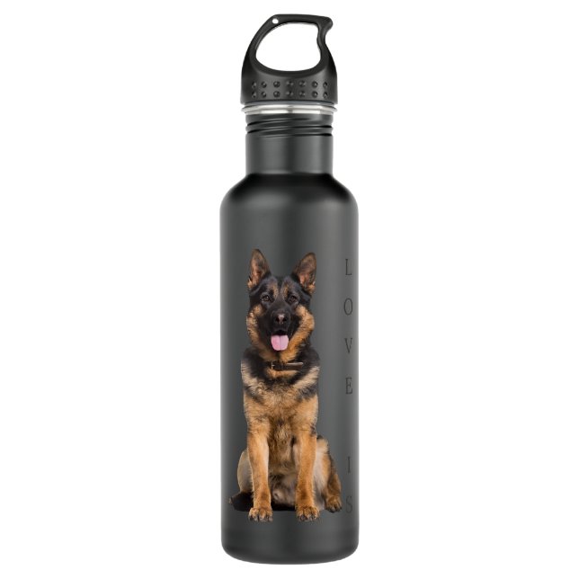 German Shepherd Shirt Shepard Dog Mom Dad Love Pet 710 Ml Water Bottle (Front)