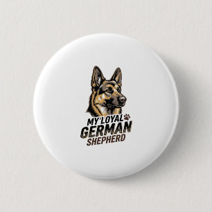 German Shepherd Shirt Vintage Engraving Dog Lover  6 Cm Round Badge
