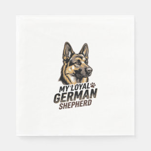 German Shepherd Shirt Vintage Engraving Dog Lover Napkin