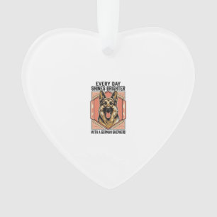 German Shepherd Shirt Vintage Engraving Dog Lover Ornament