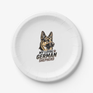 German Shepherd Shirt Vintage Engraving Dog Lover Paper Plate